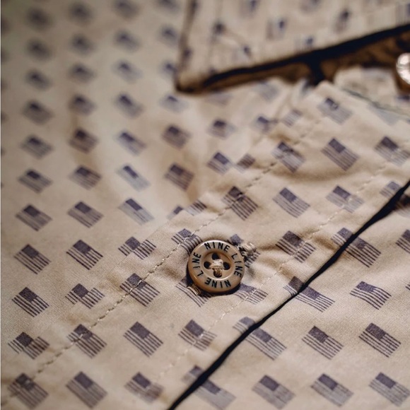 Men’s White Nine Line Button Down - Picture 8 of 8